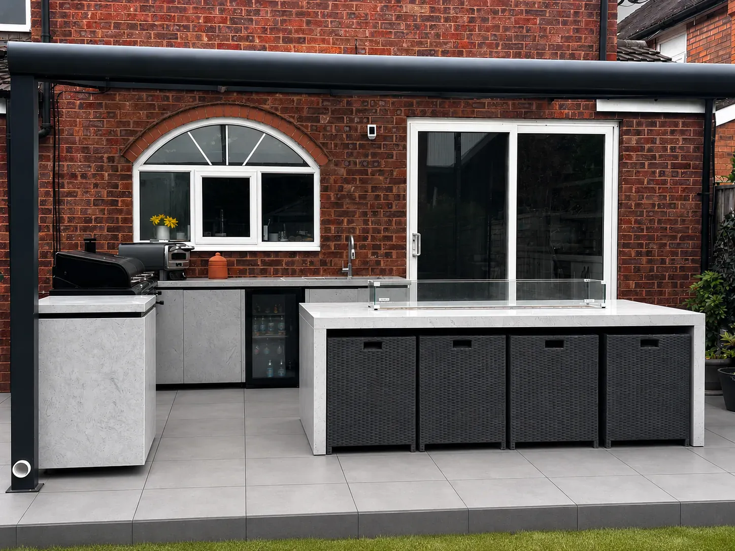 An outdoor kitchen and bespoke fire pit table in Birmingham, image 3