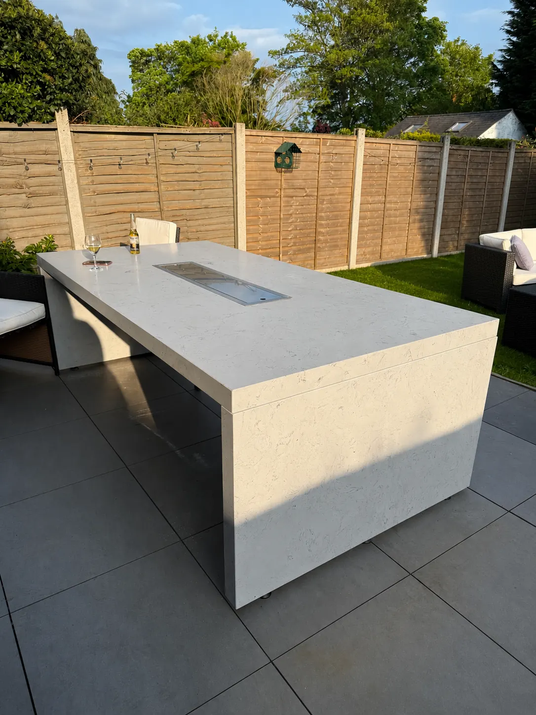 An outdoor kitchen and bespoke fire pit table in Birmingham, image 4