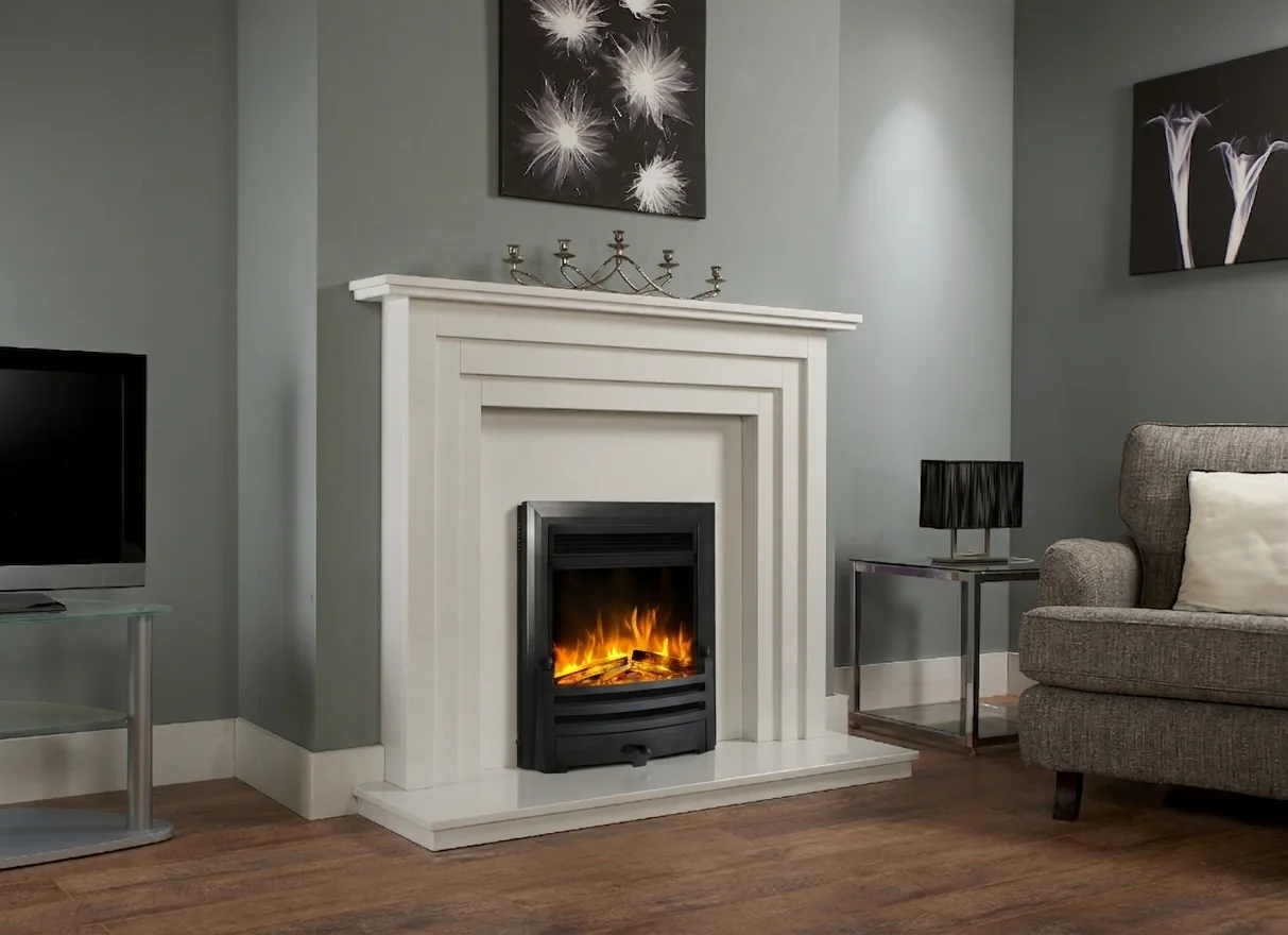 Marble fireplace from the Sontuoso Stone range