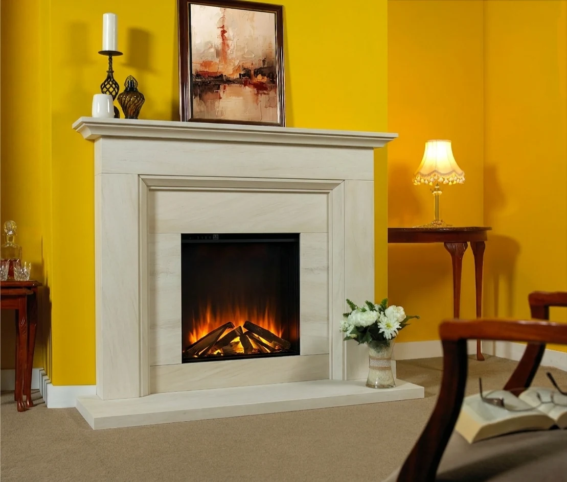 Durham Limestone Fireplace by Sontuoso Stone