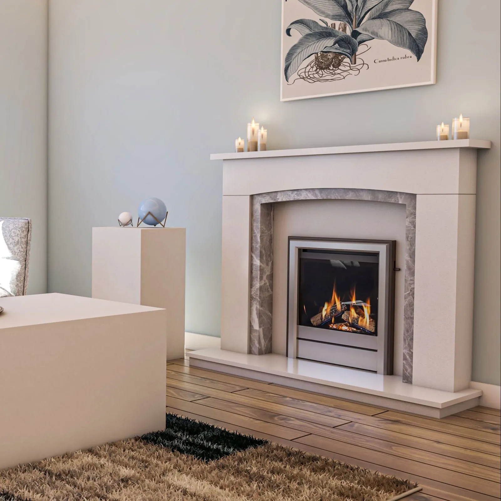 Ferndale Marble Fireplace by Sontuoso Stone