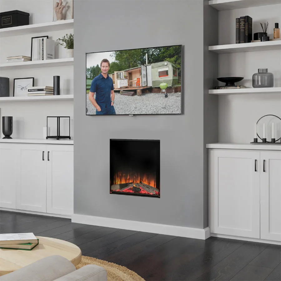Firez 570 electric fire in a fireplace-style surround