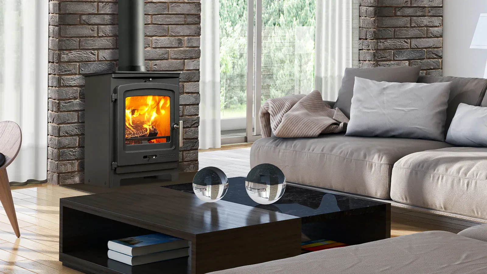 Portway P1 Contemporary Multifuel Stove detail view 2
