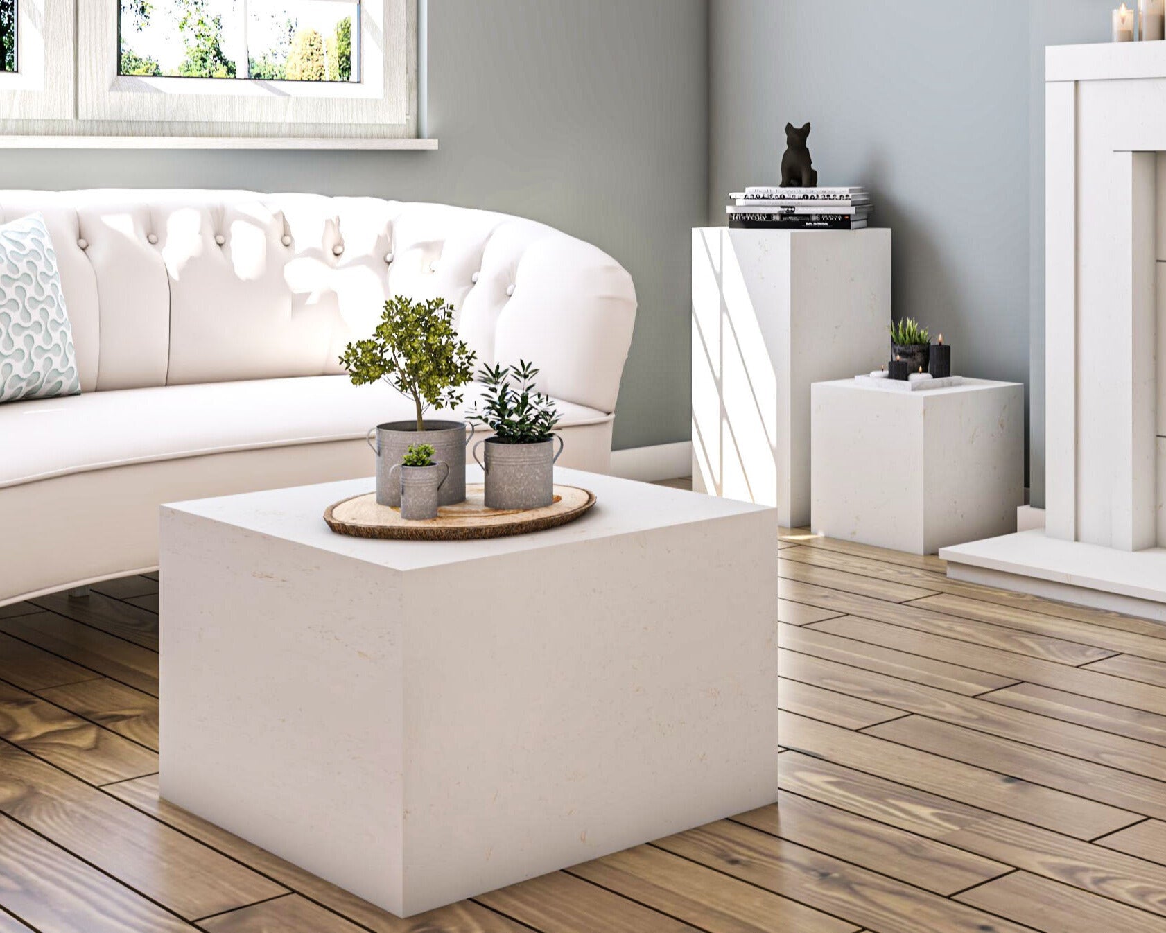 Square Coffee Table in solid stone
