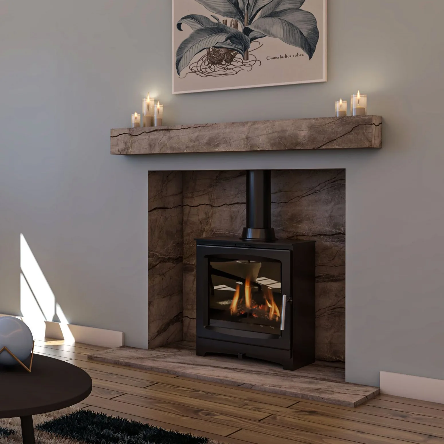 Porcelain Stove Hearth, Beam and Chamber Set detail view 2
