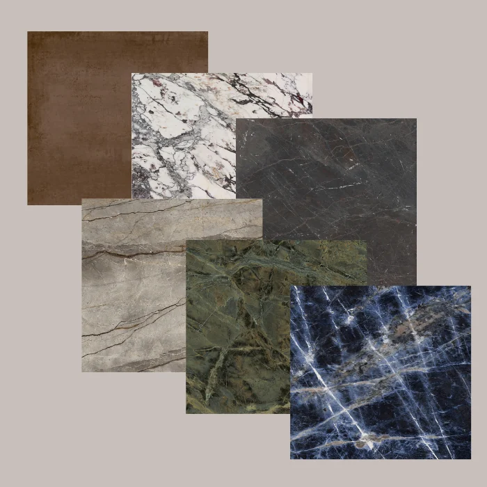 A pack of six stone colour samples
