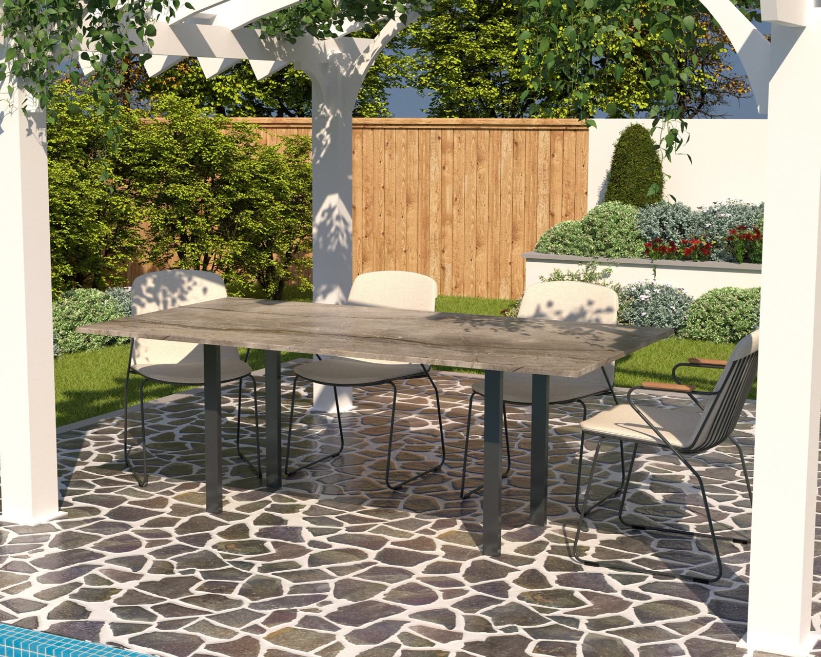 Tamar Flare Outdoor Dining Table, view 2