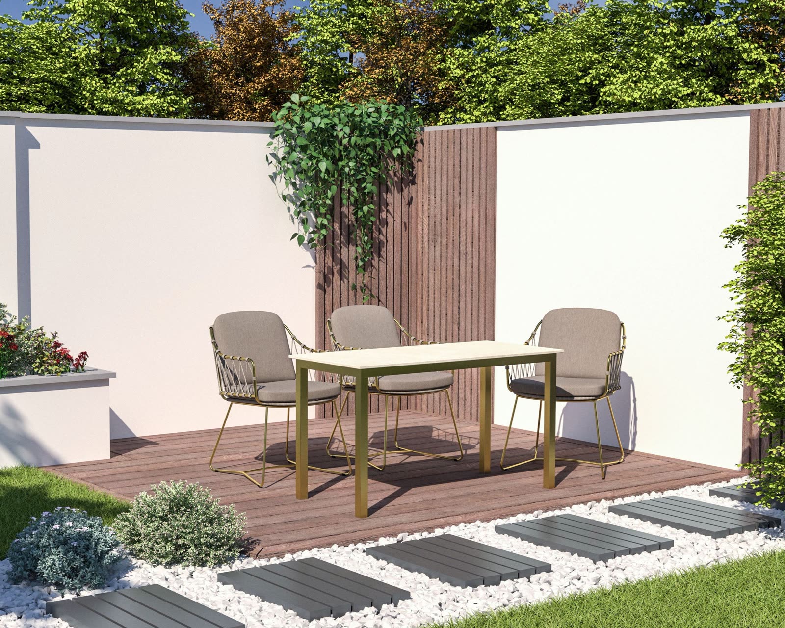 Tamar Frame outdoor stone dining table