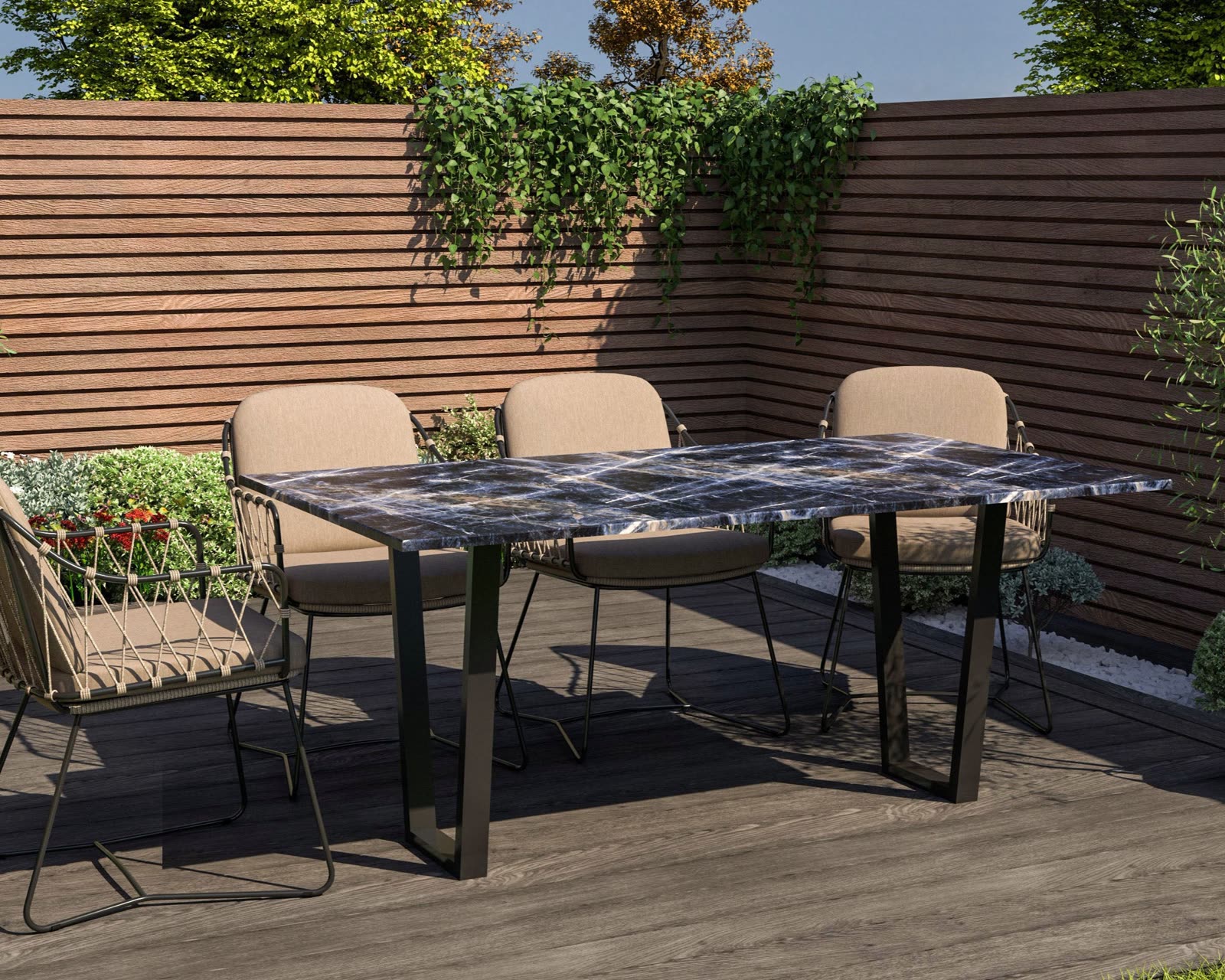 Trapezium Outdoor Dining Table, view 2
